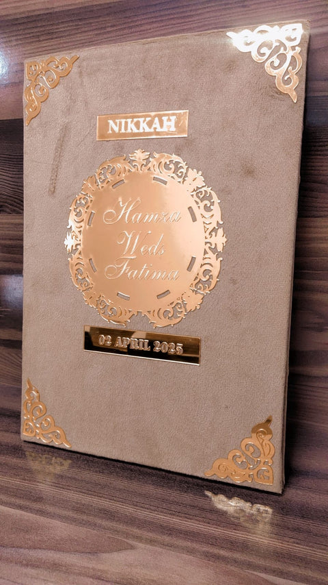 Elegant Islamic Wedding Certificate & Couple Name Frame Set – Personalized Nikah Gift