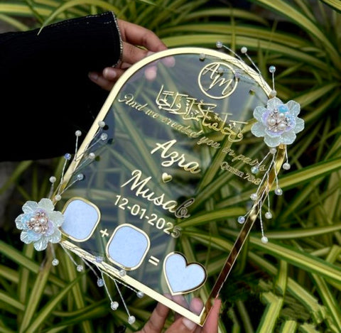 Custom Islamic Wedding Plaque – Personalized Acrylic Engagement Gift with Quranic Verse